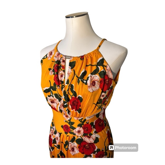 NWT Gorgeous Tropical Orange Floral Anna Morgan Maxi Dress size Small 🧡 - Picture 5 of 14